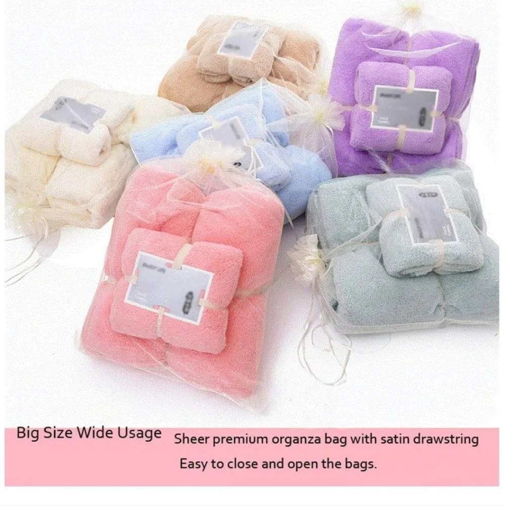 ✅️10 12x16 Inches Organza Gift Bags with Drawstring Gift   Big Bags Pink
